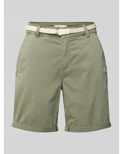S.oliver Green Regular Fit Chinoshorts mit geflochtenem Gürtel