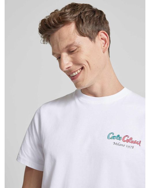carlo colucci T-shirt Met Labelprint in het White voor heren
