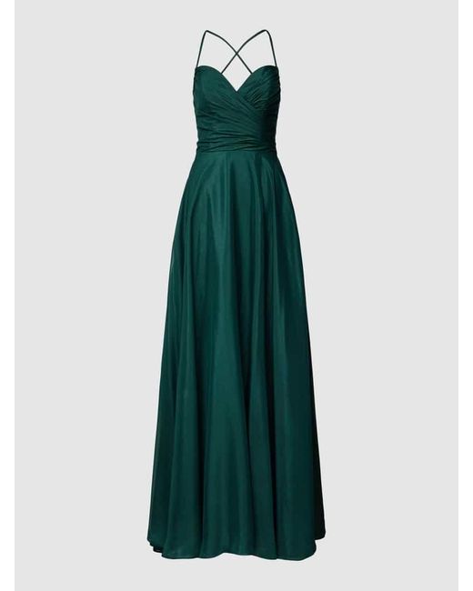 Luxuar Green Abendkleid mit Spaghettiträgern
