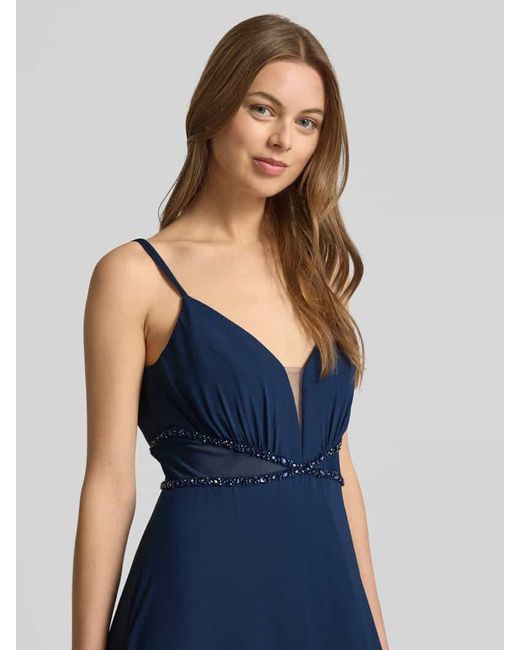 Jake*s Blue Abendkleid mit Ziersteinbesatz
