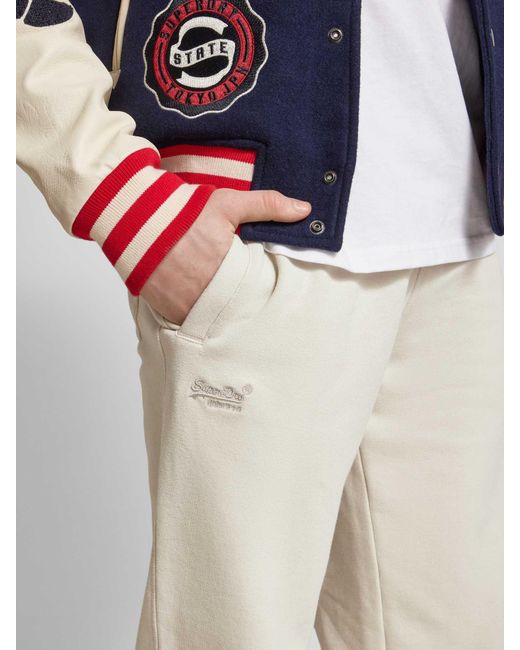 Superdry Sweatpants Met Labelstitching in het White voor heren