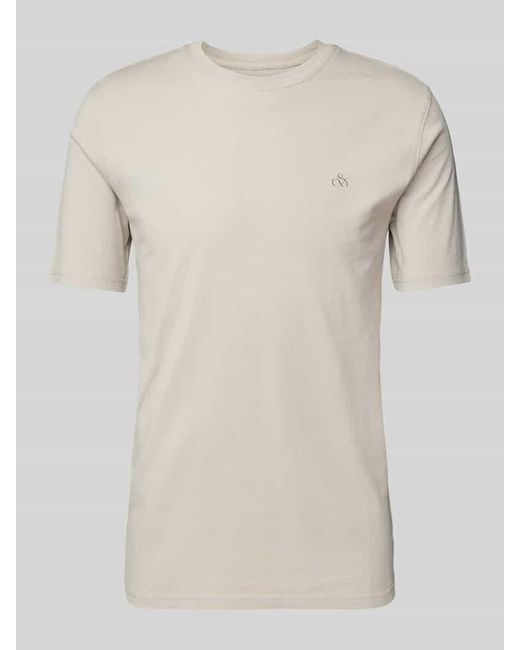 Scotch & Soda Longsleeve Mit Label-Stitching in Natural für Herren