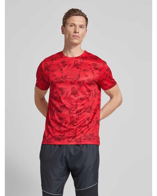 Christian Berg Men T-Shirt mit Allover-Muster in Red für Herren