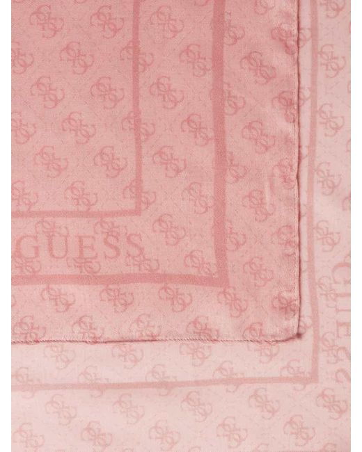 Guess Pink Schal mit Logo-Muster Modell 'JAMES'