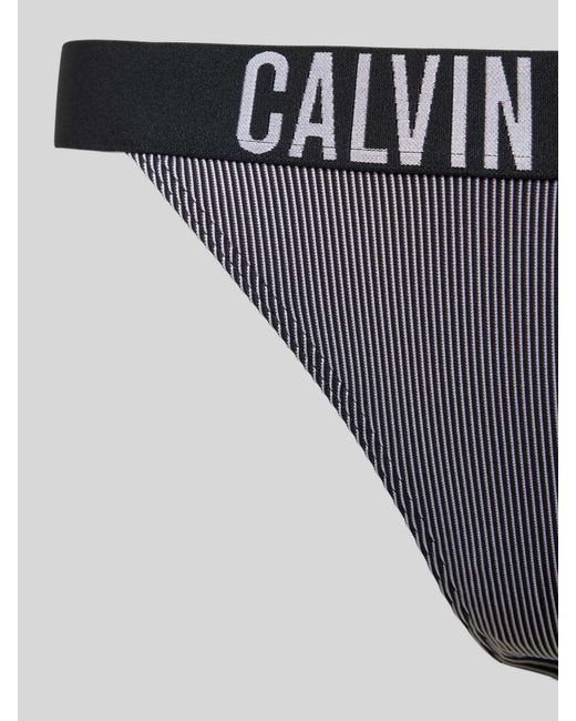 Calvin Klein Black Bikini-Hose mit elastischem Label-Bund Modell 'BRAZILIAN'
