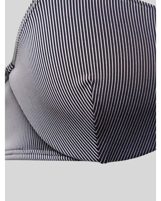 Calvin Klein Gray Bikini-Oberteil mit breiten Label-Trägern
