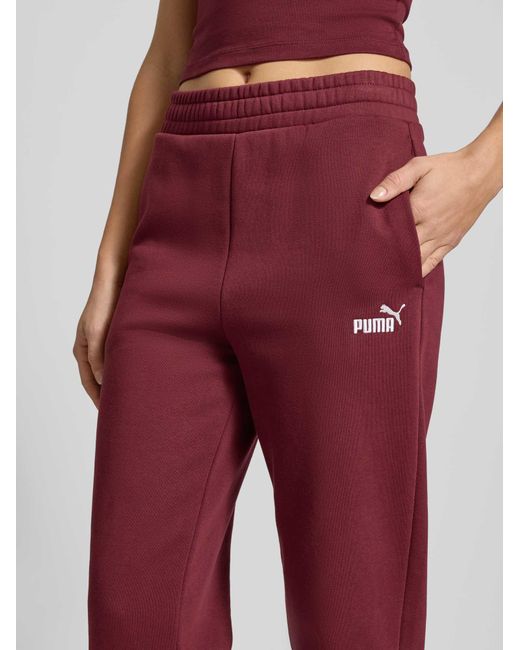 PUMA Slim Fit Sweatpants Met Labelstitching in het Red