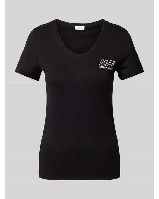 S.oliver Black T-Shirt mit Motiv-Print