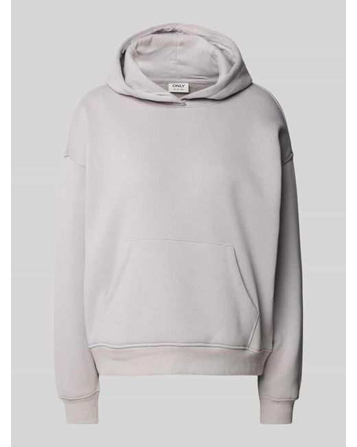 ONLY Gray Relaxed Fit Hoodie mit Baumwollanteil Modell 'ADELE'