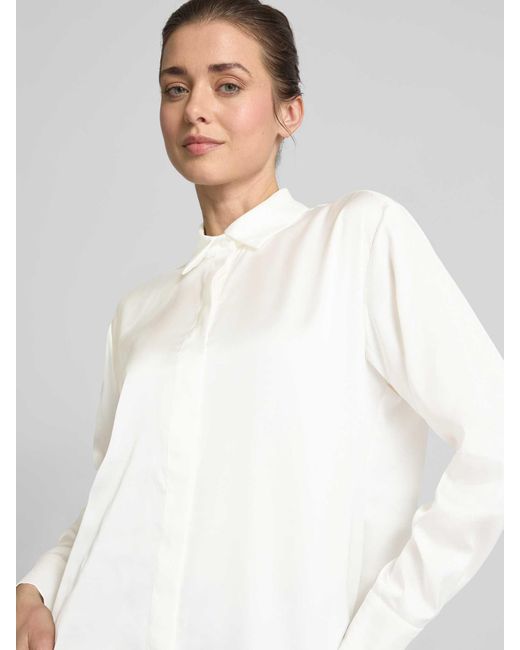 christian berg Overhemdblouse Met Blinde Knoopsluiting in het White