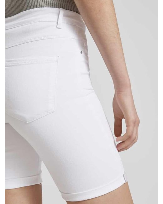 ONLY White Slim Fit Jeansshorts im 5-Pocket-Design Modell 'RAIN LIFE'