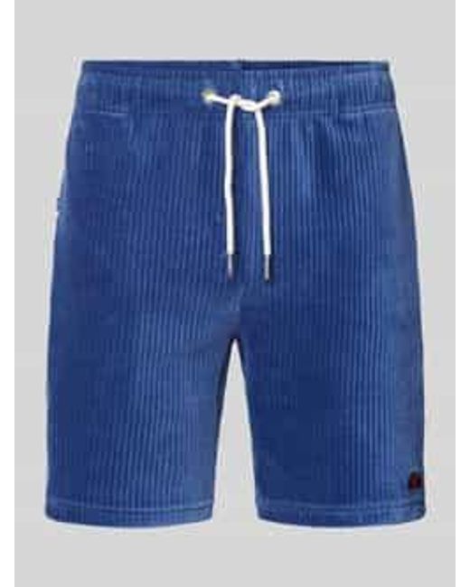 Ellesse Korte Regular Fit Corduroy Broek Met Logobadge, Model 'Tomatro' in het Blue voor heren