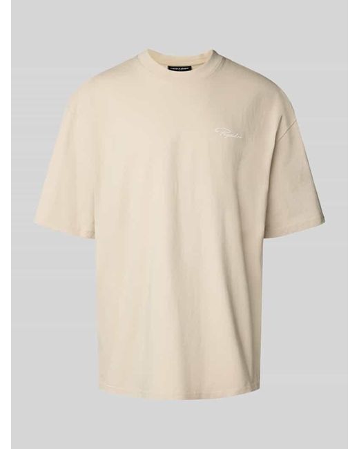 PEGADOR Oversized T-Shirt mit Logo-Print Modell 'PIKE' in Natural für Herren