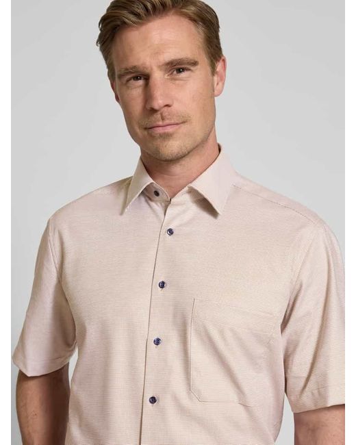 Eterna Comfort Fit Business-Hemd mit 1/2-Arm in Natural für Herren