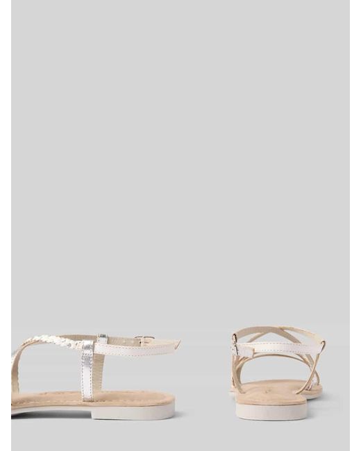 Tamaris Natural Ledersandalette mit schmalen Riemen