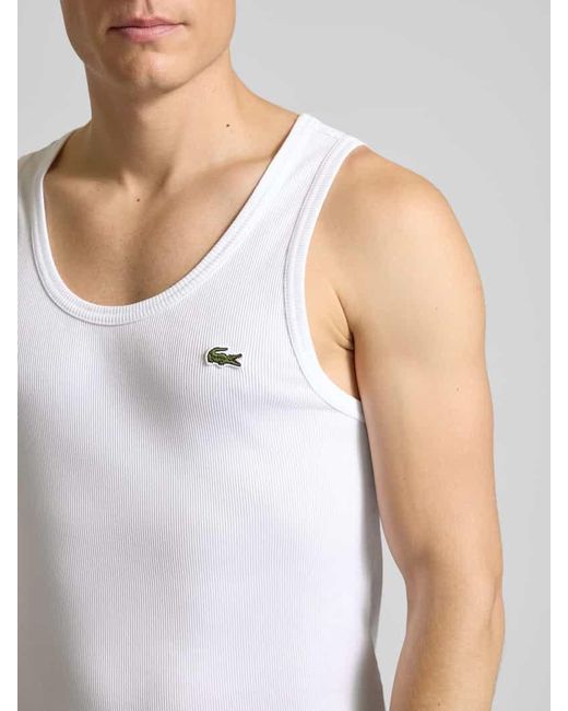 Lacoste Slim Fit Tank Top aus reiner Baumwolle in White für Herren