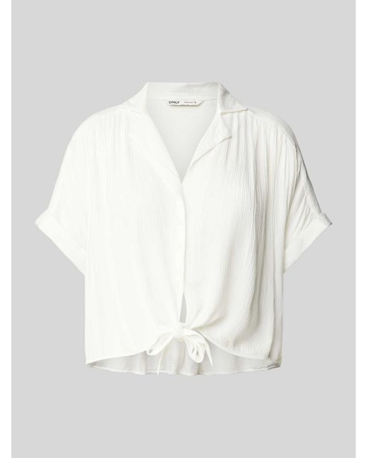 ONLY Korte Overhemdblouse Met Structuurmotief in het White