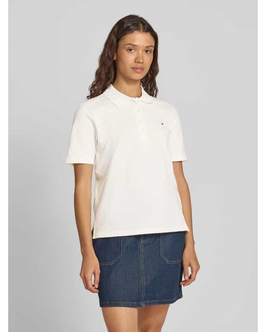Tommy Hilfiger Natural Regular Fit Poloshirt mit Logo-Stitching Modell '1985'