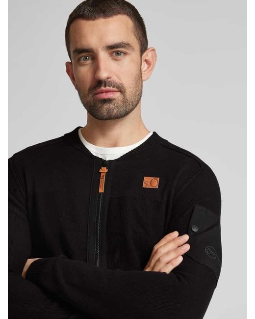 S.oliver Regular Fit Strickjacke aus reiner Baumwolle in Black für Herren