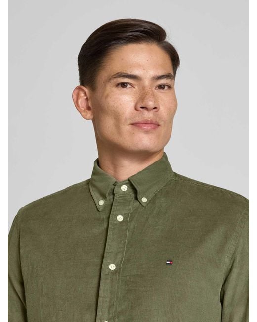 Tommy Hilfiger Regular Fit Corduroy Overhemd Van Puur Katoen in het Green voor heren