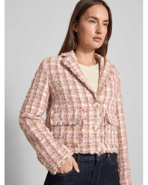 Milano Italy Regular Fit Blazer Met Structuurpatroon En Klepzakken in het Natural