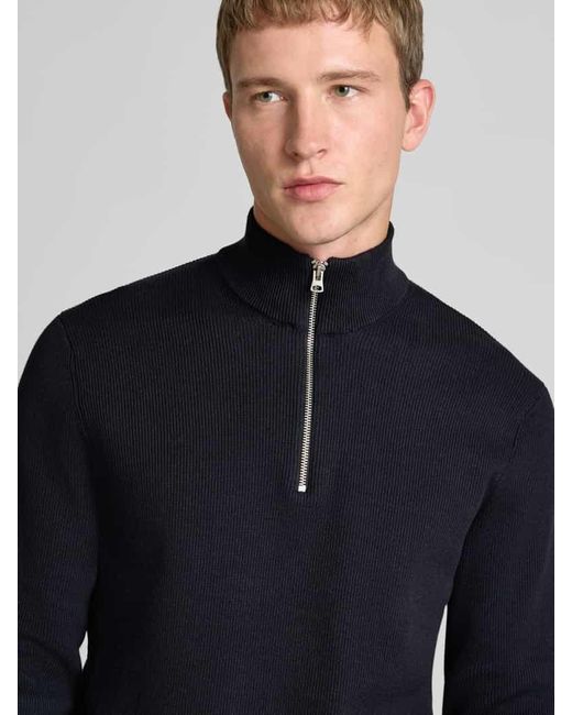 Only & Sons Regular Fit Strickpullover aus Baumwoll-Mix Modell 'PHIL' in Blue für Herren