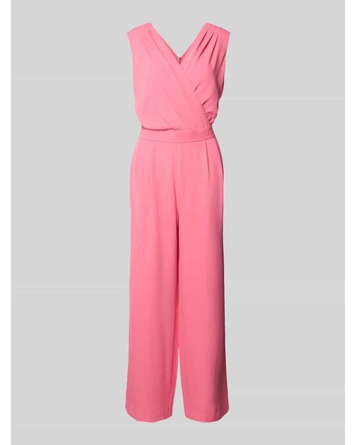 Comma, Pink Jumpsuit in Wickel-Optik