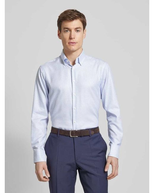 Christian Berg Men Regular Fit Business-Hemd mit Button-Down-Kragen in Blue für Herren