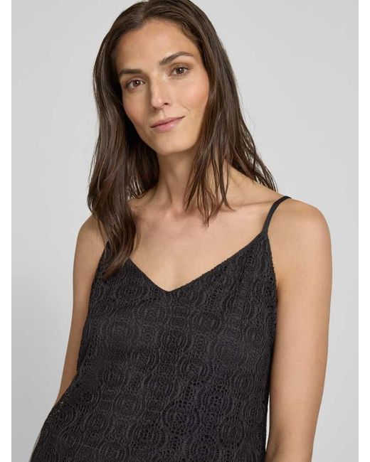 Vero Moda Black Comfort Fit Trägertop mit Spitze Modell 'MAYA'