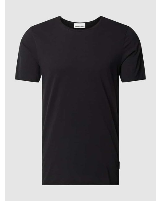 ARMEDANGELS T-Shirt in unifarbenem Design Modell 'AAMON BRUSHED' in Black für Herren