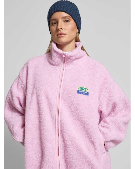 American Vintage Oversized Teddyjas Met Opstaande Kraag Model 'Hoktown' in het Pink