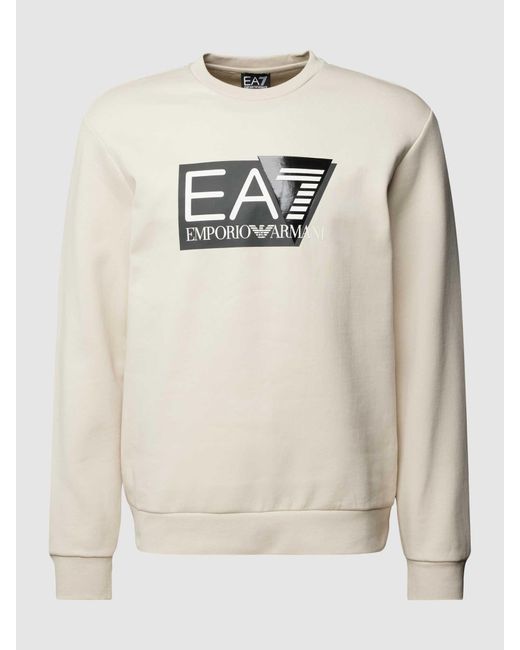 EA7 Sweatshirt Met Labelprint in het Natural voor heren