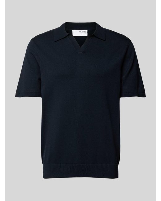 SELECTED Poloshirt Met V-hals in het Blue voor heren