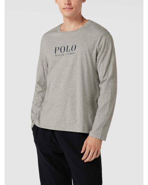 Polo Ralph Lauren Longsleeve mit Label-Print Modell 'LIQUID' in Gray für Herren