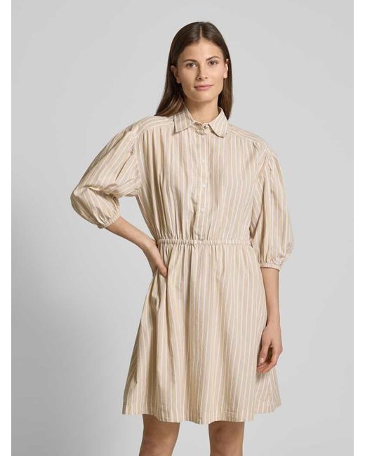 Boss Natural Knielanges Kleid mit Hemdblusenkragen Modell 'Dellant'