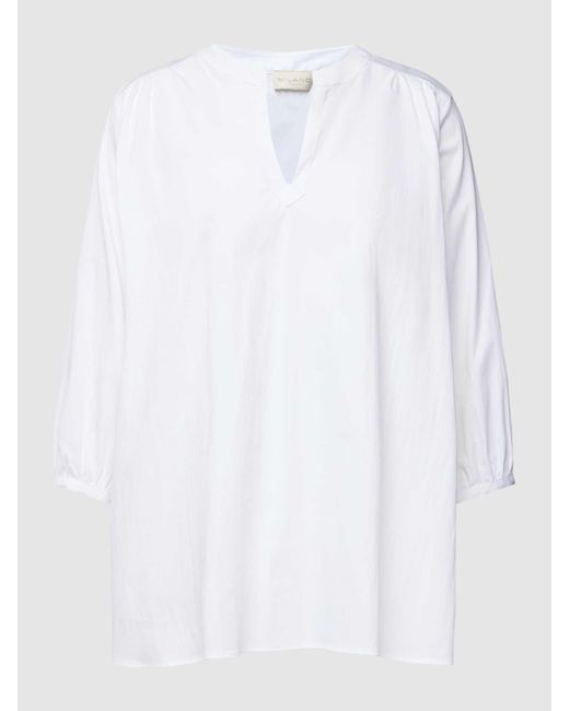 Milano Italy Blouseshirt Met V-hals in het White