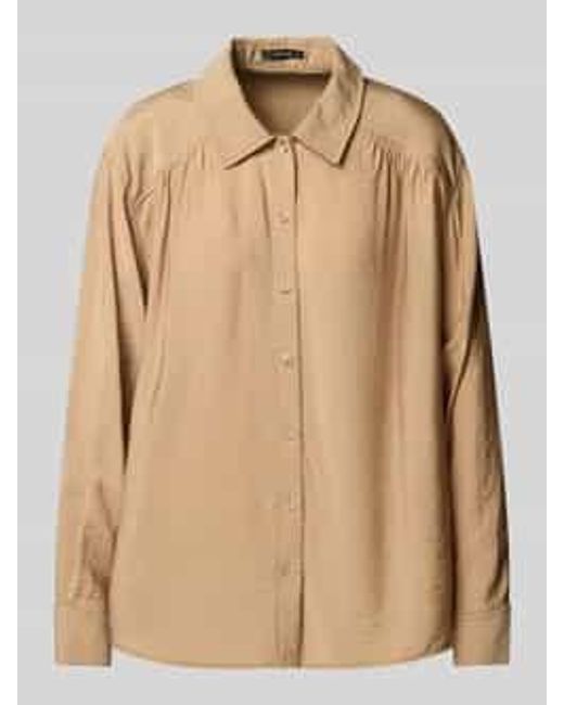 Opus Regular Fit Blouse Met Doorknoopsluiting in het Natural