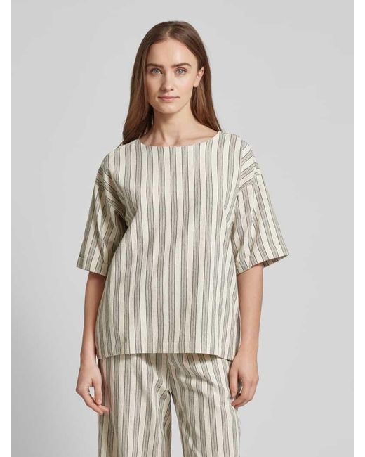Fransa White Bluse mit Streifenmuster Modell 'Cotta'
