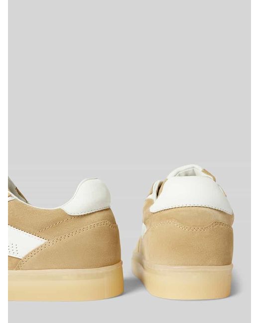 COPENHAGEN Ledersneaker mit Label-Print in Natural für Herren