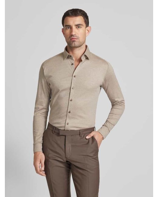 DESOTO Slim Fit Business-Hemd mit Kentkragen in Natural für Herren