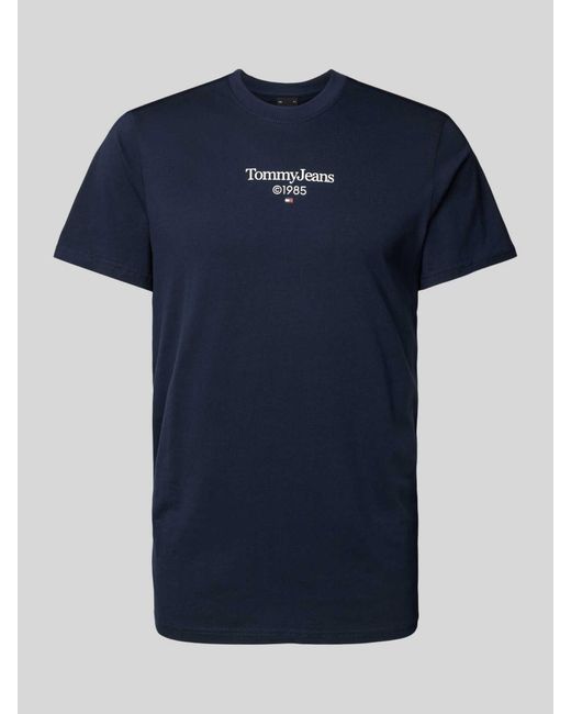 Tommy Hilfiger T-shirt Met Labelprint in het Blue voor heren