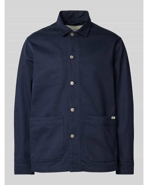Forét Regular Fit Hemdjacke mit aufgesetzten Taschen Modell 'ROWAN' in Blue für Herren