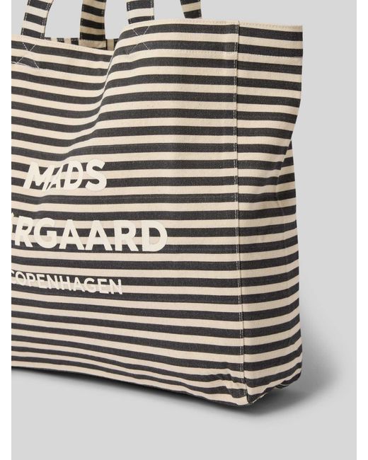 Mads Nørgaard Shopper Met Labelprint in het Gray