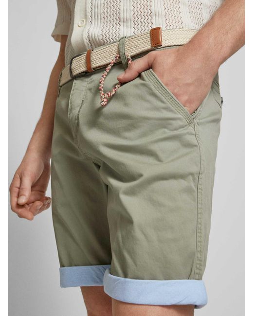Redefined Rebel Regular Fit Shorts mit Gürtel in Natural für Herren