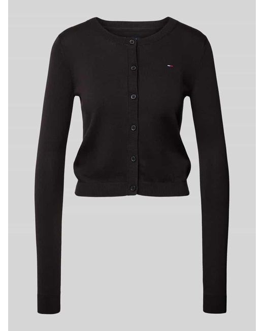 Tommy Hilfiger Black Regular Fit Cardigan aus Baumwolle