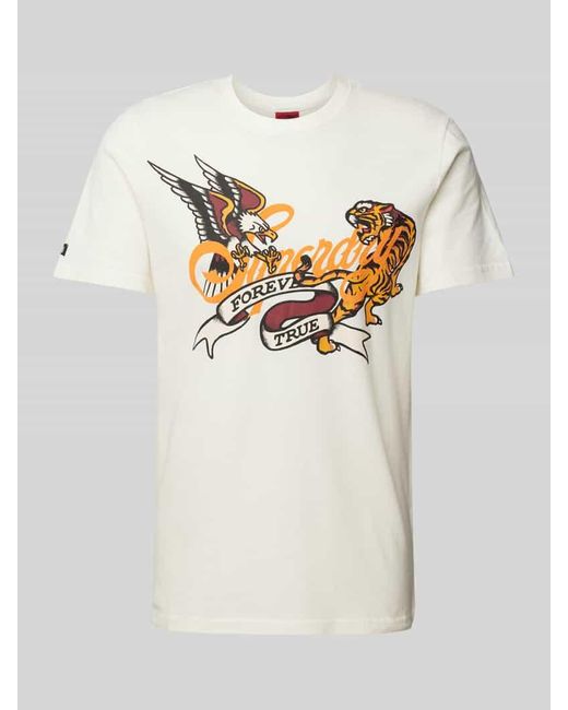 Superdry T-Shirt mit Motiv- und Statement-Print Modell 'TATTOO SCRIPT' in White für Herren