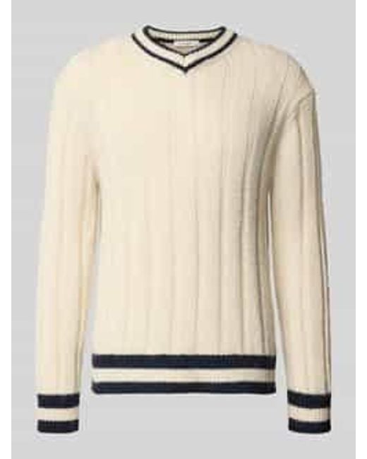 SELECTED Relaxed Fit Gebreide Pullover Met Wol, Model 'Roy' in het Natural voor heren