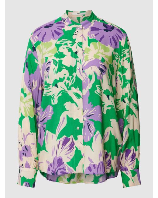 Brax Green Bluse mit floralem Allover-Print Modell 'STYLE.VIV'