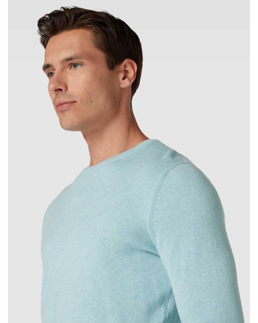 Tom Tailor Gebreide Pullover Met Labelstitching in het Blue voor heren