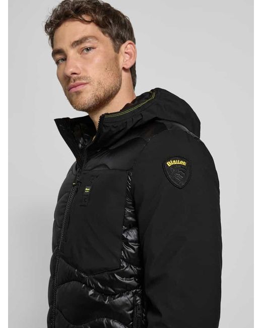 Blauer Usa Daunenjacke mit Label-Patch Modell 'ALBERT' in Black für Herren